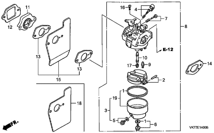 Honda 5 hp engine carburetor diagram #2