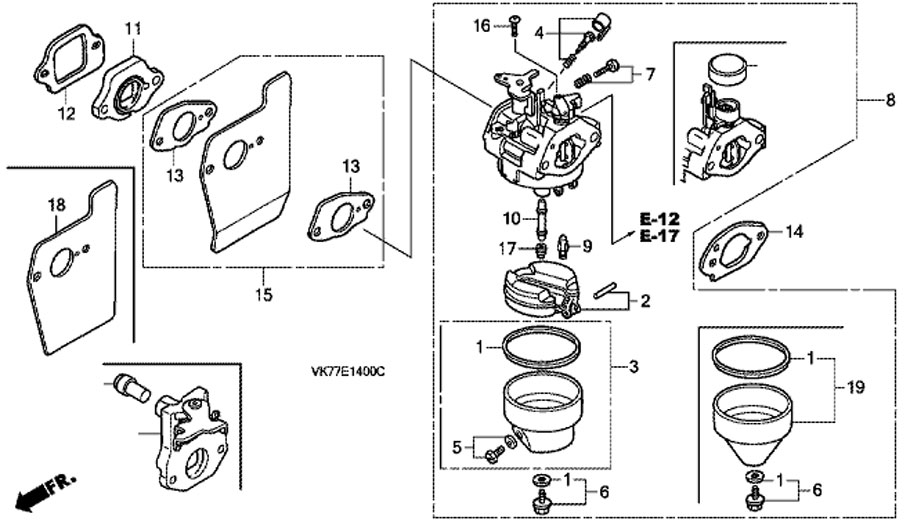 Carburetor diagram for honda gcv160 #4